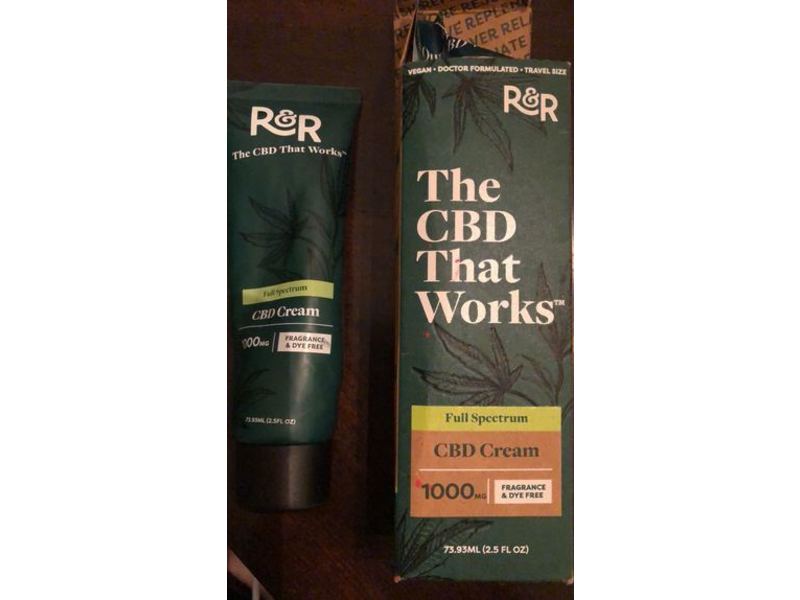 R&R Full Spectrum CBD Cream, 1000 MG, 2.5 fl oz/73.93 mL