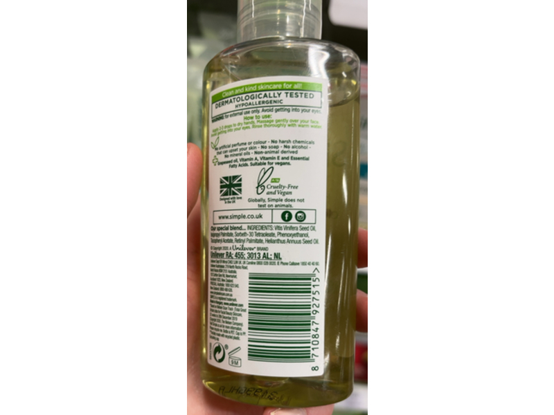 Simple Hydrating Cleansing Oil, 125 mL