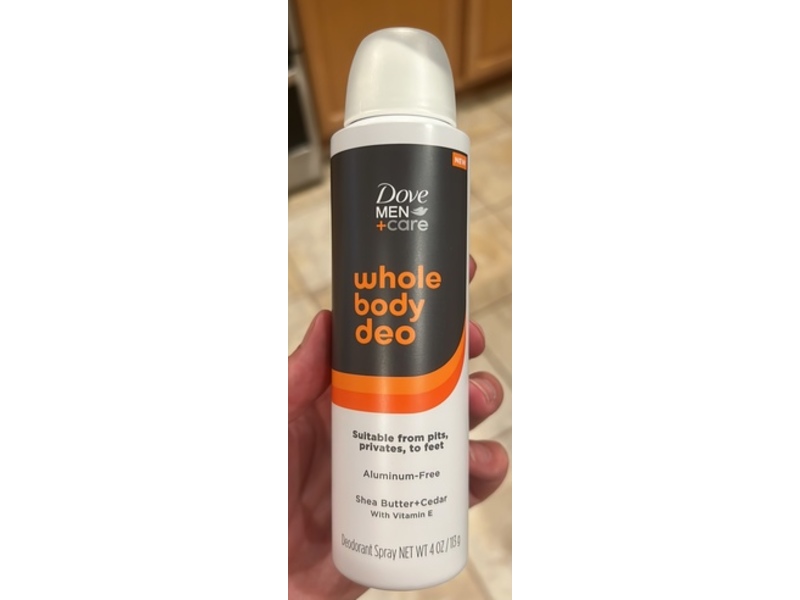 Dove Men + Care Whole Body Deodorant Spray, Shea Butter + Cedar, 4 oz/113 g