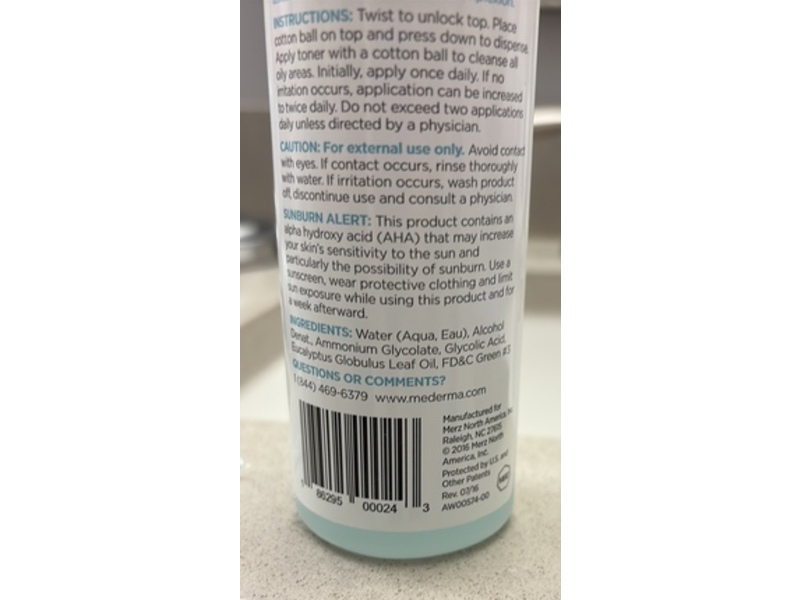 Mederma Advanced Dry Skin Therapy Facial Toner, 6 fl oz/175 mL