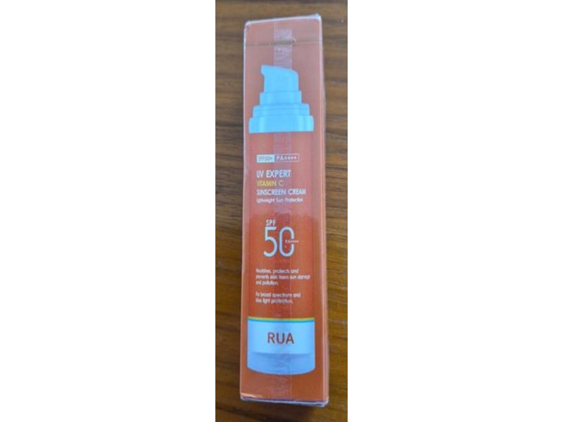 RUA UV Expect Sunscreen Cream, Vitamin C, SPF 50, 60 mL