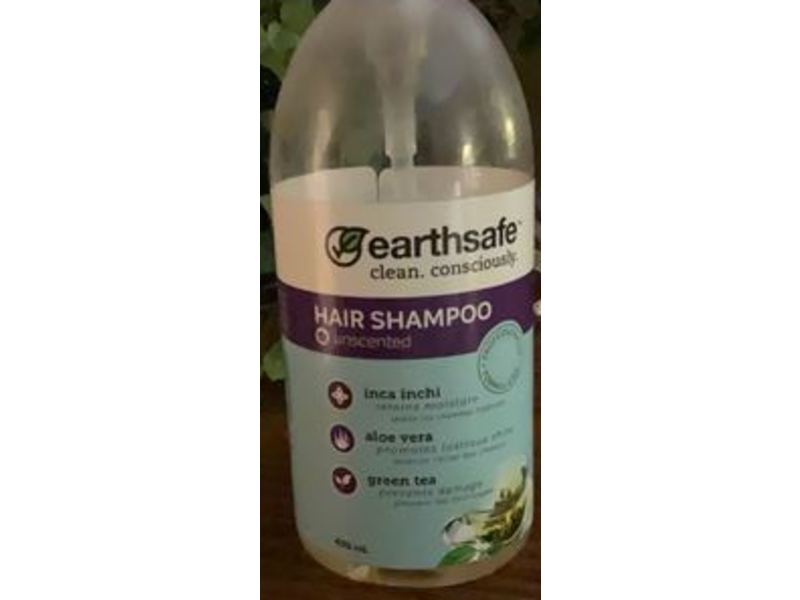 EarthSafe Hair Shampoo, Unscented, 400 mL