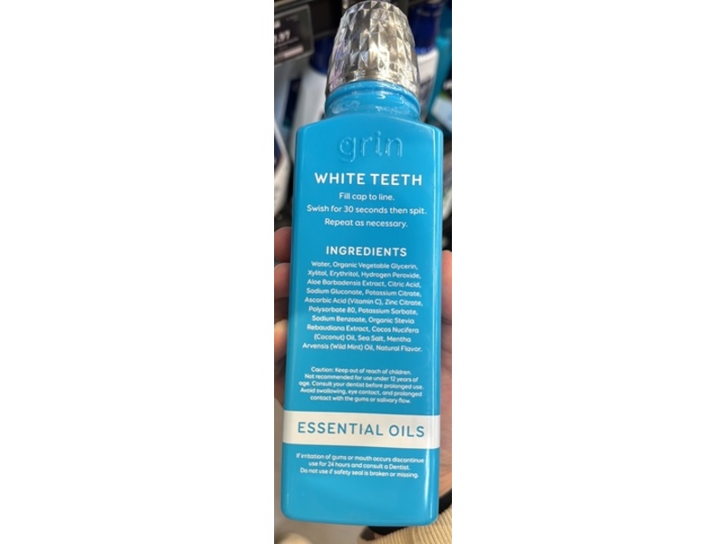Grin White Teeth Oral Rinse, Brite Mint, 16 fl oz/473 mL