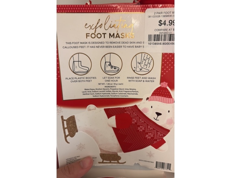 Enchante Accessories Exfoliating Foot Masks, 1.06 oz/30 g, 2 Pairs