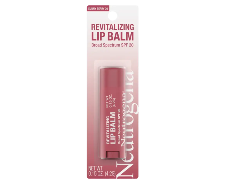 Neutrogena Revitalizing Lip Balm, SPF 20, Sunny Berry 30, 0.15 oz/4.2 g