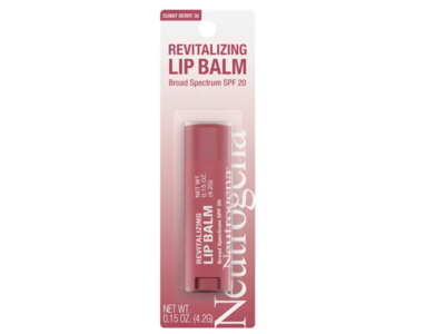Neutrogena Revitalizing Lip Balm, SPF 20, Sunny Berry 30, 0.15 oz/4.2 g