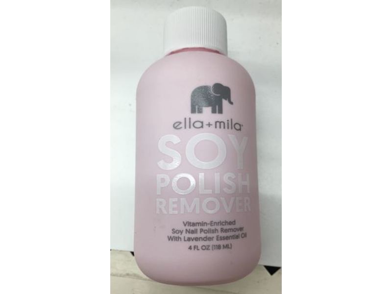 Ella+Mila Soy Nail Polish Remover With Lavender Essential Oil, 4 fl oz/118 mL