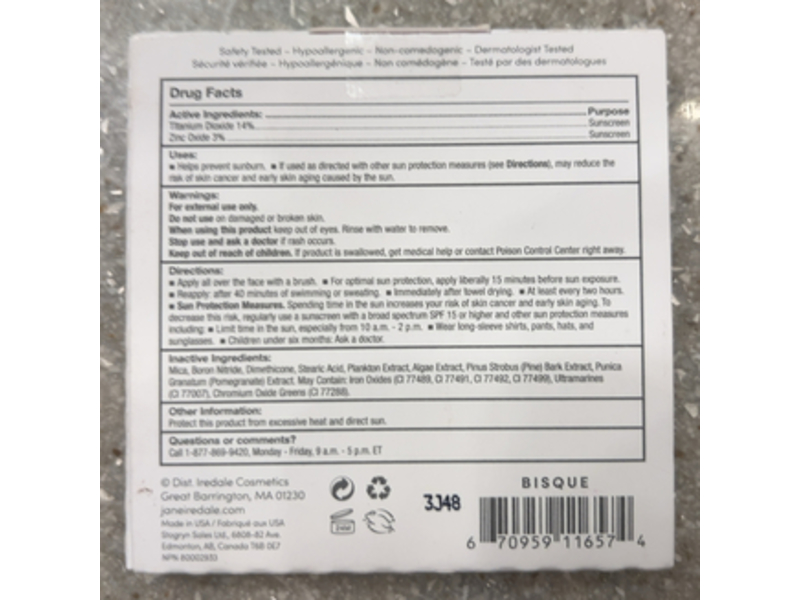 Jane Iredale PurePressed Base Mineral Foundation Refill, SPF 20, Bisque, 0.35 oz/9.9 g