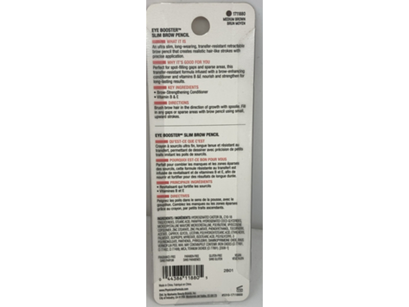 Physicians Formula Slim Definer Brow Pencil, Medium Brown, 0.001 oz/0.05 g