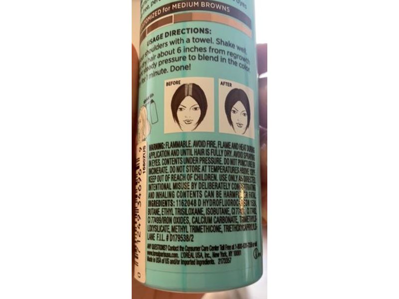 L'Oreal Paris Magic Root Cover Up Temporary Gray Concealer Spray, Medium Brown, 2.0 fl oz/57 g