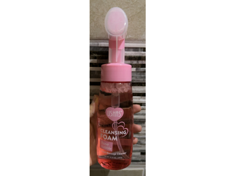 Ushas Facial Cleansing Foam, Rose Bubble, 6.47 oz/240 g