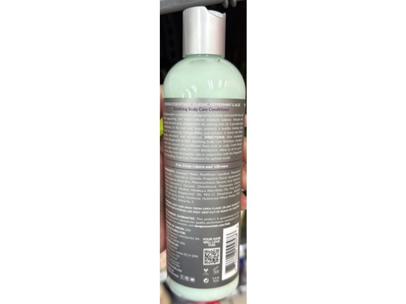 Design Essentials Soothing Scalp Care Conditioner, Peppermint & Aloe, 12 fl oz/340 g