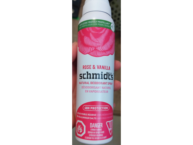 Schmidt's Natural Deodorant Spray, Rose and Vanilla, 3.2 oz
