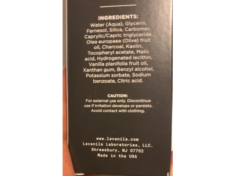 Lavanila The Healthy Underarm Detox Mask, Charcoal, Malic Acid & Silica, 1.5 oz/ 43 g
