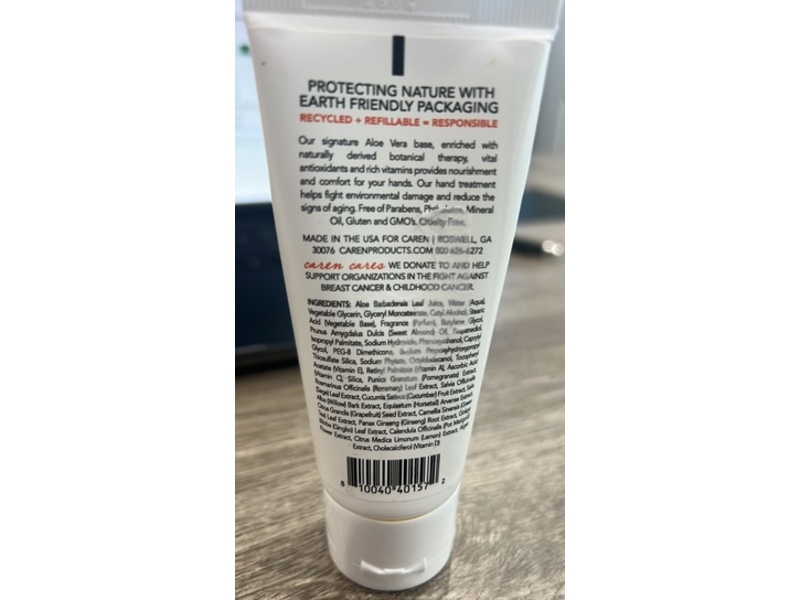 Caren Gardener's Hand Treatment Lotion, Aloe Vera + Botanicals, 2 oz/59 mL