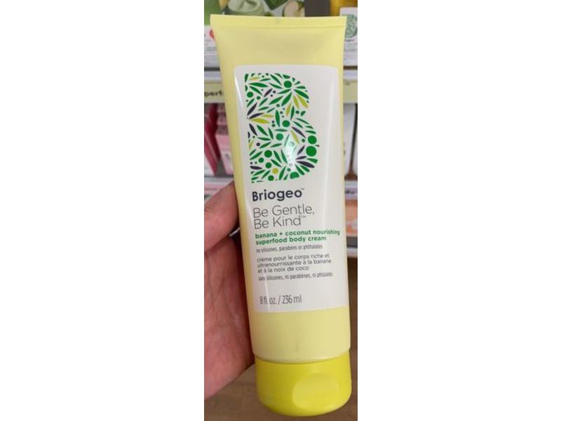 Briogeo Body Cream, Be Gentle. Be Kind, Banana + Coconut, 8 fl oz/236 mL
