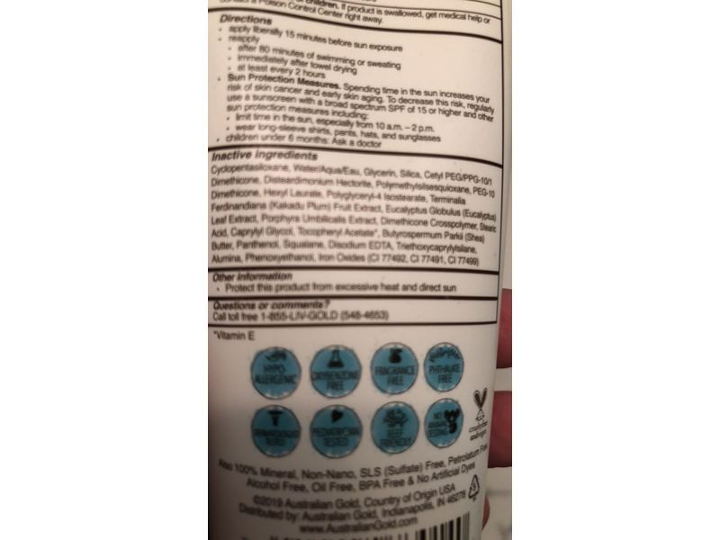 Australian Gold Botanical Tinted Face Sunscreen, SPF 50, Fair To Light, 3 fl oz/89 mL