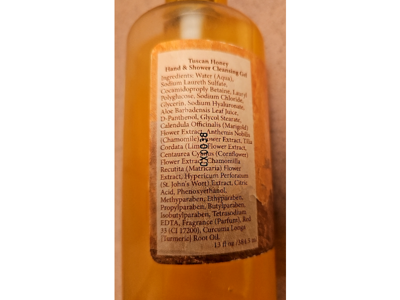 Camille Beckman Hand & Shower Cleansing Gel, Tuscan Honey, 13 fl oz/384.5 mL