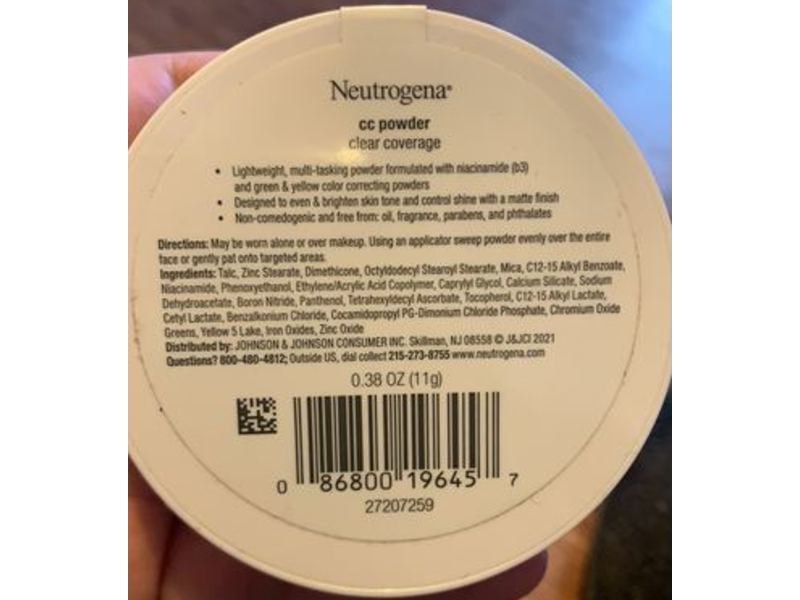 Neutrogena Color Correcting Compact Cc Powder, Clear Coverage, 0.38 oz/11 g