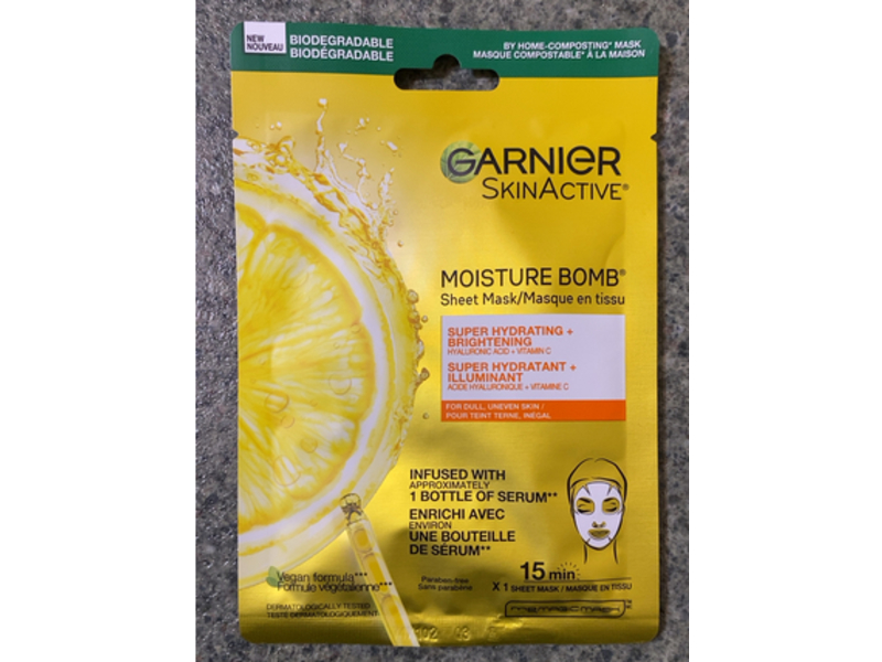 Garnier Moisture Bomb Brightening Sheet Mask, 28 g, 1 Count