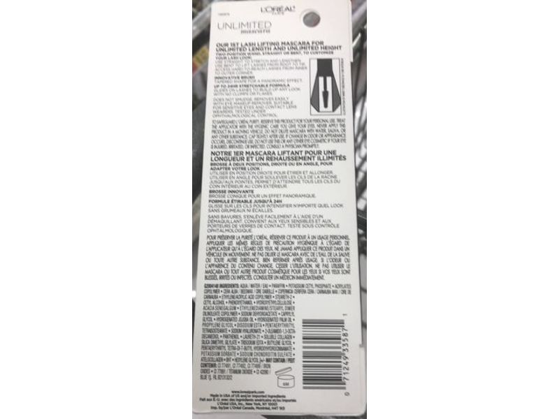 L'Oreal Paris Makeup Unlimited Lash Lifting and Lengthening Mascara, 236 Black Brown, 0.24 fl oz / 7 ml