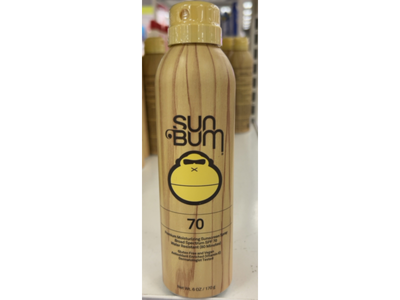 Sun Bum Premium Moisturizing Sunscreen Spray, SPF 70, 6 oz/170 g