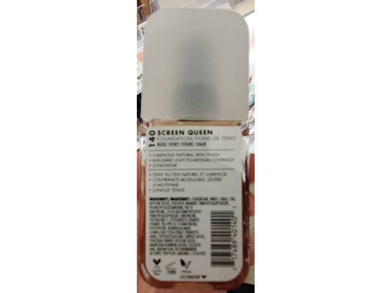 Milani Screen Queen Natural Finish Foundation, 140 Nude Ivory, 1 fl oz/30 mL