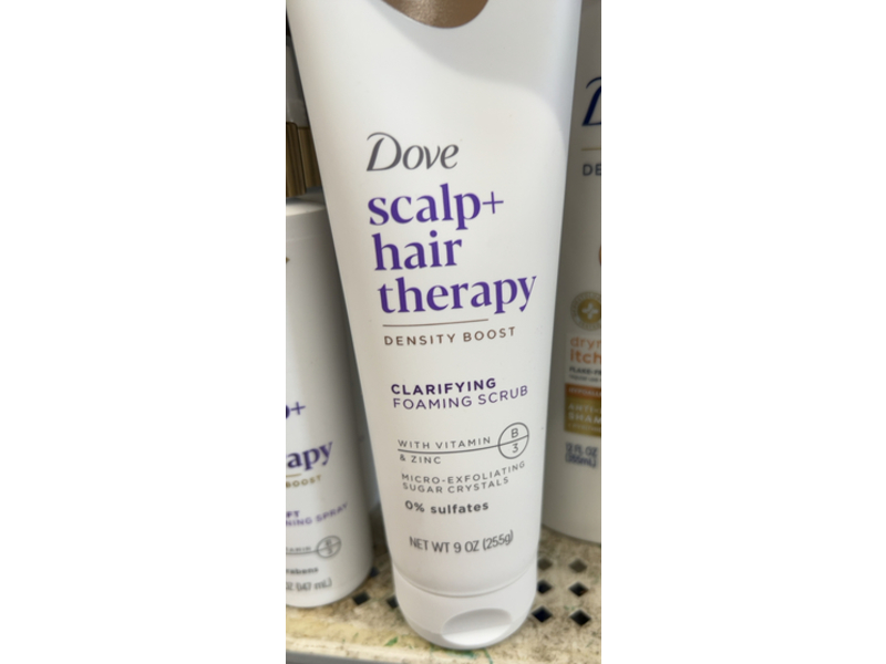 Dove Scalp + Hair Therapy Clarifying Foaming Scrub, Vitamin B3 & Zinc, 9 oz/255 g
