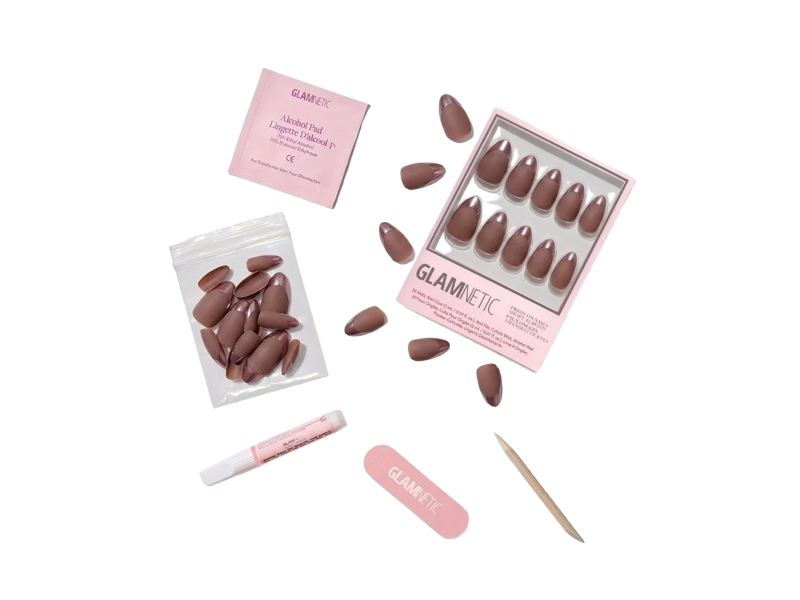 Glamnetic Press On Short Almond Nails Set, Terra, 30 Count
