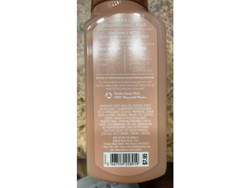 Bath & Body Works Gentle & Clean Foaoming Hand Soap, Sweet Apple, 8.75 fl oz/259 mL