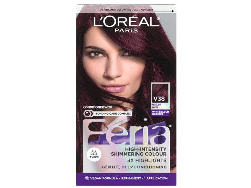 L'Oreal Paris Feria Permanent Hair Color Kit, V38 Violet Noir
