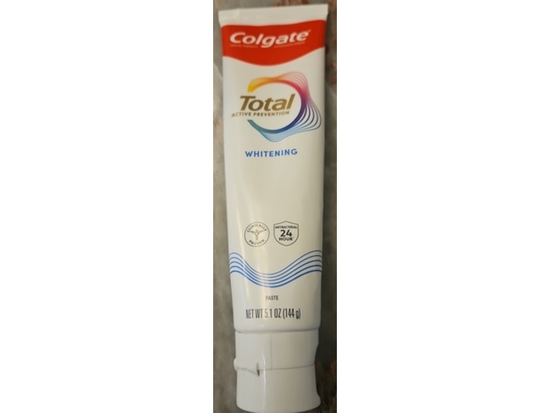 Colgate Total Active Prevention Toothpaste, Whitening, 5.1 fl oz/144 g