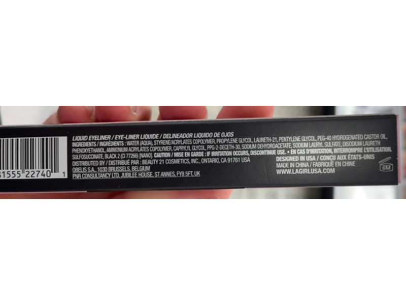 L.A. Girl The Artist Brush Pen Eyeliner, Inky Black, 0.034 fl oz/1 mL