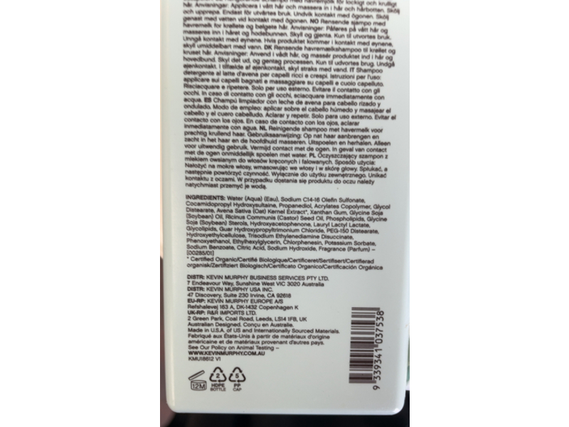 Kevin Murphy Killer Nourishing Curl Shampoo, Oat Milk, 8.4 fl oz/250 mL