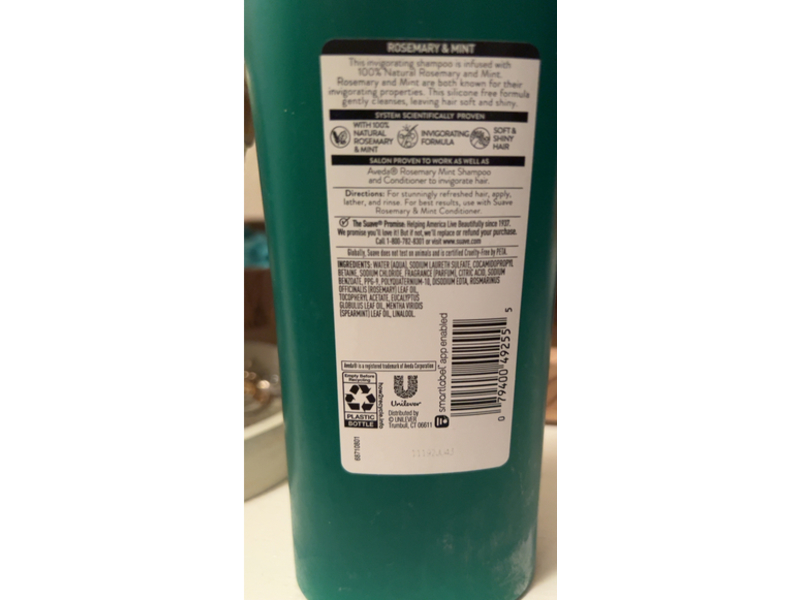 Suave Invigorating Shampoo, Rosemary & Mint, 18 fl oz/532 mL