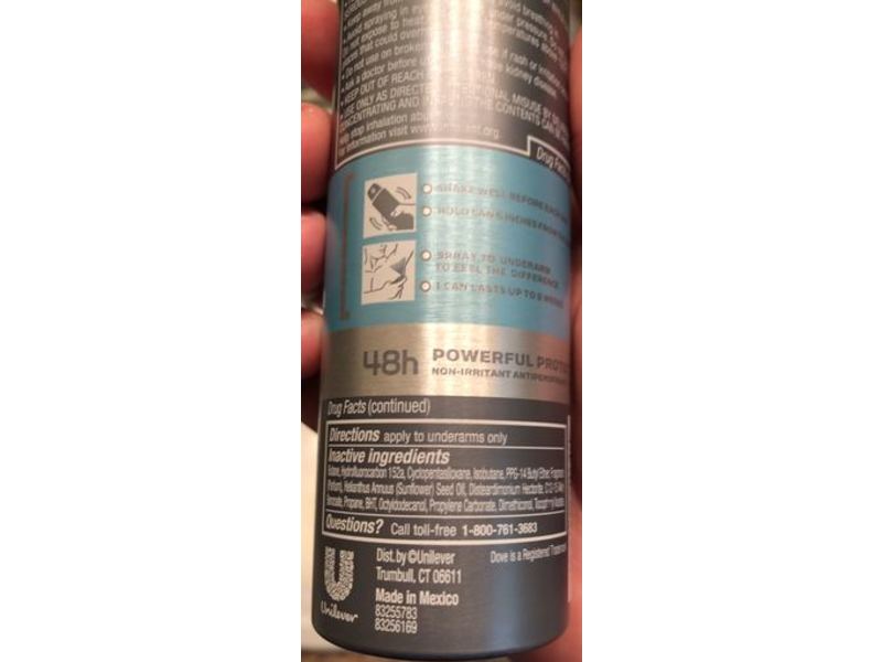 Dove Men+Care Dry Spray Antiperspirant, Clean Comfort, 3.8 oz/107 g