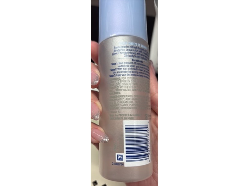 Secret Clinical Face + Body Deodorant Spray, Cool Down, 5 fl oz/147 mL
