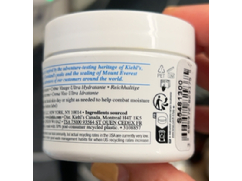 Kiehl'S Ultra Facial Cream, 4.5% Squalane & Glacial Glycoprotein, 1.7 fl oz/50 mL