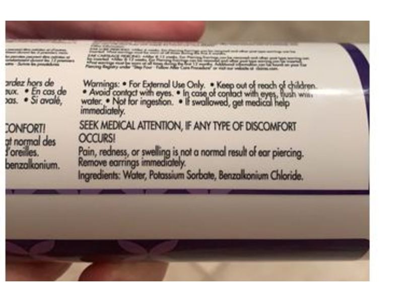 Aftercare Solution Claire's Cleaning Solution Claire's Fl Oz Standard Aftercare Ear Piercing Solution, Travel Size 