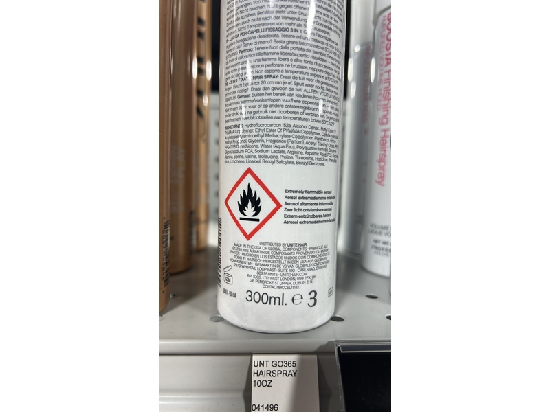 Unite Hair Go365 Hairspray, 10 oz/300 mL