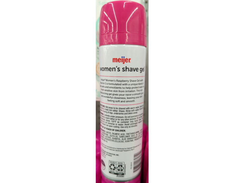 Meijer Women's Shave Gel, Raspberry, 7 oz/198 g