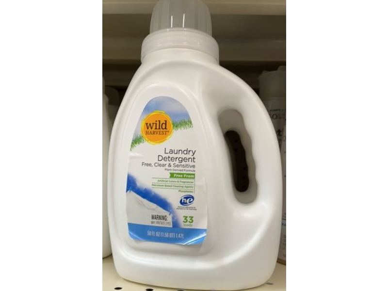 Wild Harvest Laundry Detergent, Free, Clear & Sensitive, 33 Loads, 50 fl oz/1.47 L