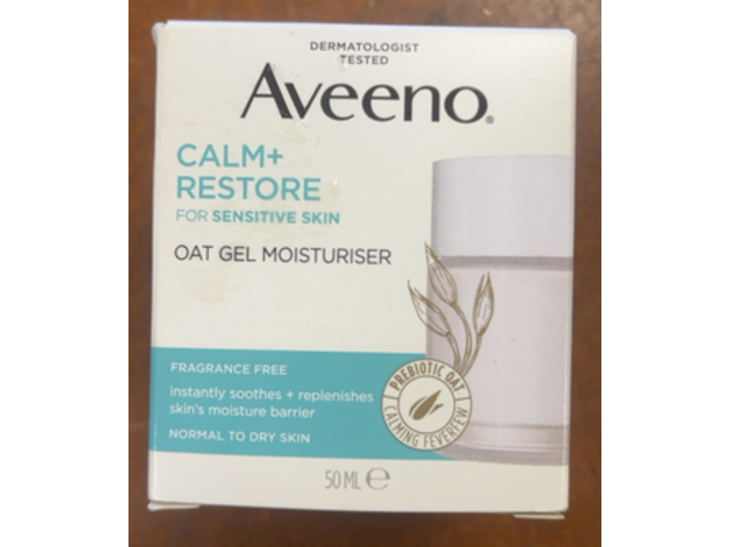 Aveeno Oat Gel Moisturiser, Calm + Restore, 50 mL