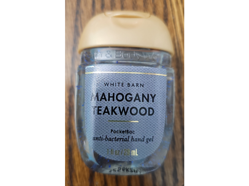 Bath & Body Works White Barn PocketBac Anti-Bacterial Hand Gel, Mahogany Teakwood, 1 fl oz/29 mL