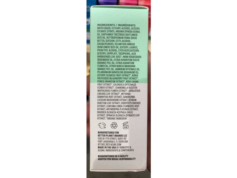 Acure 12 Hour Facial Moisturizer, Ultra Hydrating, Adaptogens & Supergreens, 1 fl oz/30 mL