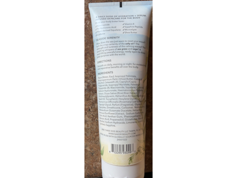 Nakery Beauty Skin Toning Body Butter, Seaside Serenity, 10 fl oz/300 mL