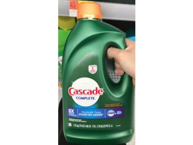 Cascade Complete Dishwasher Detergent, 8X Power, Citrus Breeze Scent, 75 oz/2.12 kg