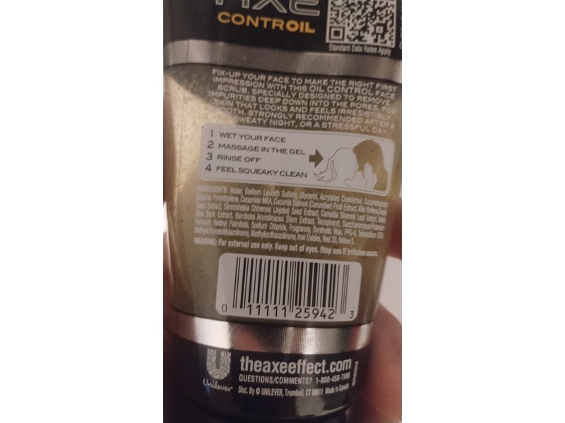 Axe Controil Oily Skin Face Scrub, 5 fl oz/147 mL