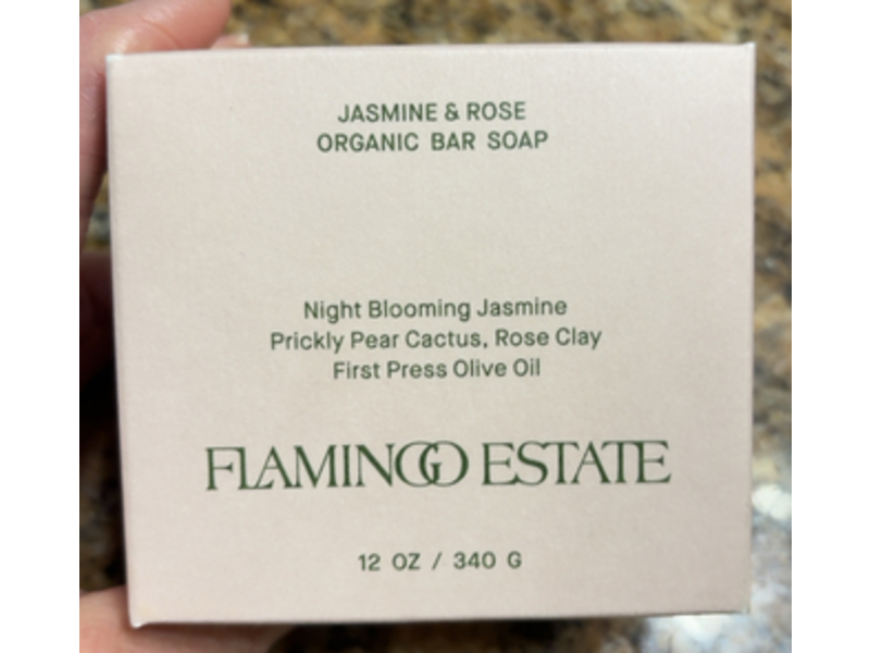 Flamingo Estate Organic Bar Soap, Jasmine & Rose, 12 oz/340 g