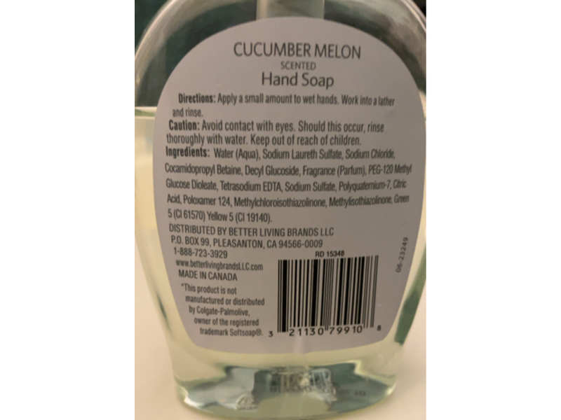 Signature Care Moisturizing Hand Soap, Cucumber Melon Scented, 7.5 fl oz/222 mL